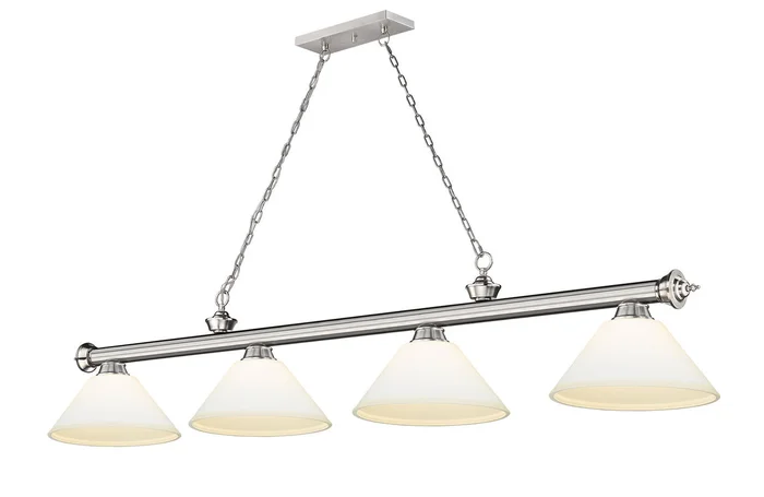 Z-Lite 2306-4BN-AMO14 Cordon Four Light Island Pendant, Brushed Nickel