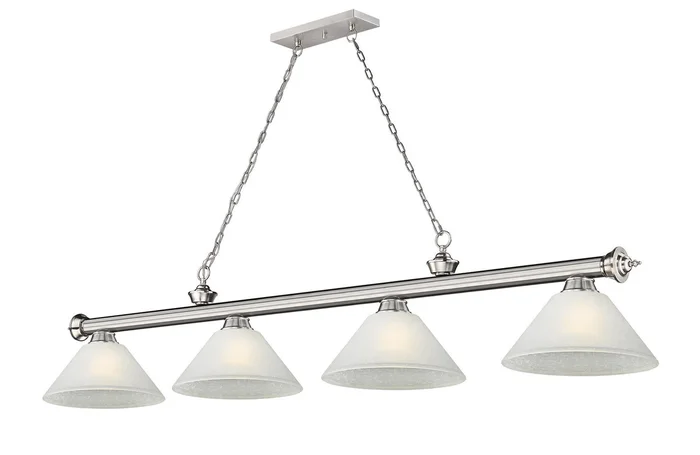 Z-Lite 2306-4BN-AWL14 Cordon Four Light Island Pendant, Brushed Nickel