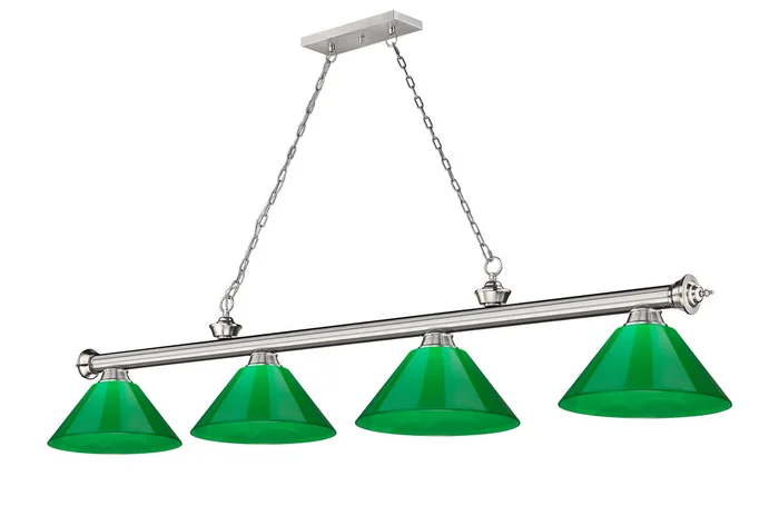 Z-Lite 2306-4BN-PGR Cordon Four Light Island Pendant, Brushed Nickel