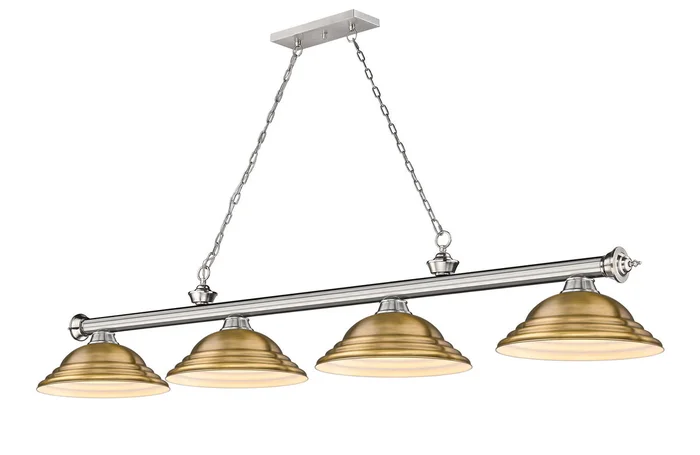 Z-Lite 2306-4BN-SRB Cordon Four Light Island Pendant, Brushed Nickel