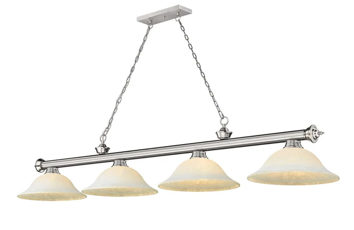 Z-Lite 2306-4BN-WM16 Cordon Four Light Island Pendant, Brushed Nickel