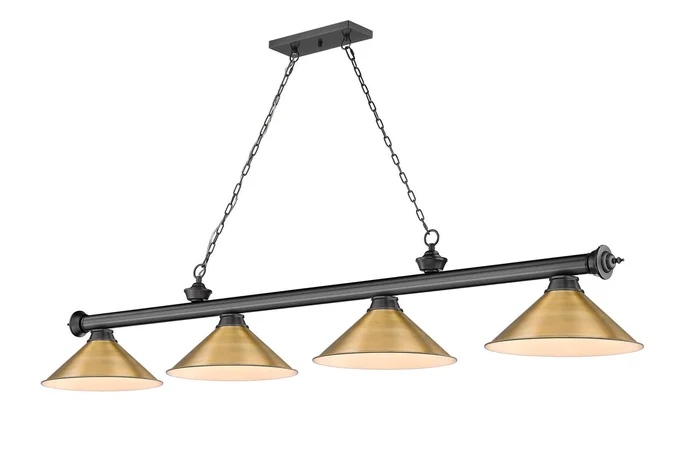 Z-Lite 2306-4BP-RB15 Cordon Four Light Island Pendant, Bronze Plate