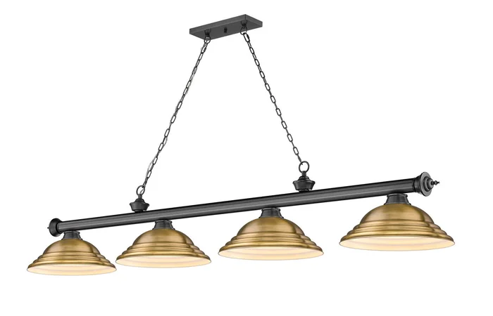 Z-Lite 2306-4BP-SRB Cordon Four Light Island Pendant, Bronze Plate