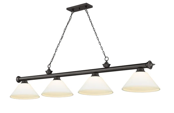 Z-Lite 2306-4BRZ-AMO14 Cordon Four Light Island Pendant, Bronze