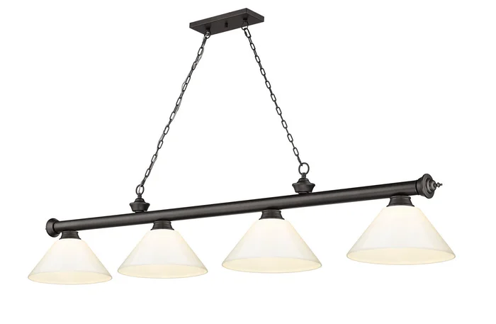 Z-Lite 2306-4BRZ-PWH Cordon Four Light Island Pendant, Bronze