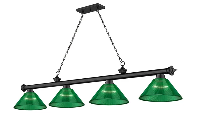Z-Lite 2306-4MB-ARG Cordon Four Light Island Pendant, Matte Black