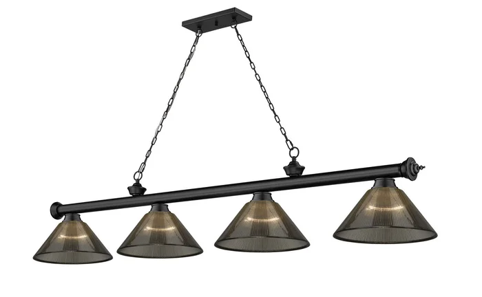 Z-Lite 2306-4MB-ARS Cordon Four Light Island Pendant, Matte Black