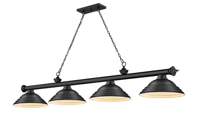 Z-Lite 2306-4MB-SMB Cordon Four Light Island Pendant, Matte Black