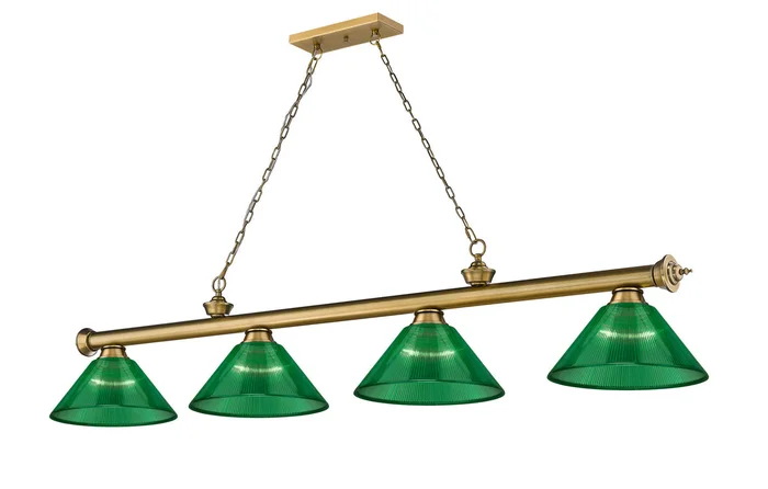 Z-Lite 2306-4RB-ARG Cordon Four Light Island Pendant, Rubbed Brass