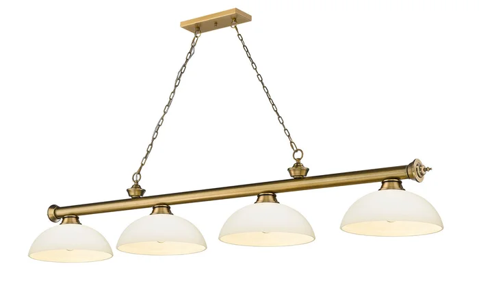 Z-Lite 2306-4RB-DMO14 Cordon Four Light Island Pendant, Rubbed Brass