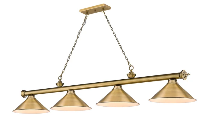Z-Lite 2306-4RB-RB15 Cordon Four Light Island Pendant, Rubbed Brass