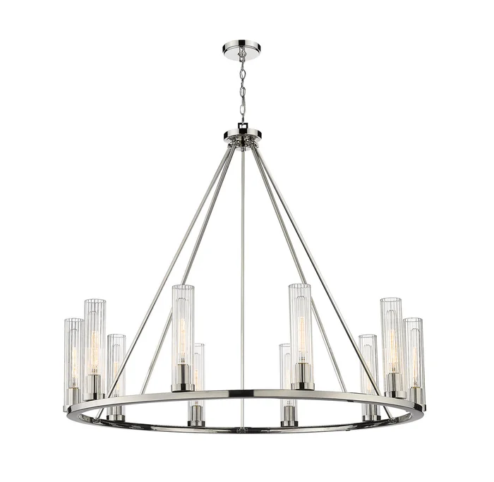 Z-Lite 3031-10PN Beau Ten Light Chandelier, Polished Nickel