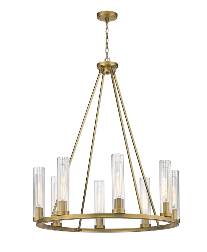 Z-Lite 3031-8RB Beau Eight Light Chandelier, Rubbed Brass