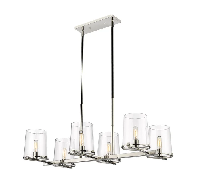 Z-Lite 3032-6L-PN Callista Six Light Chandelier, Polished Nickel