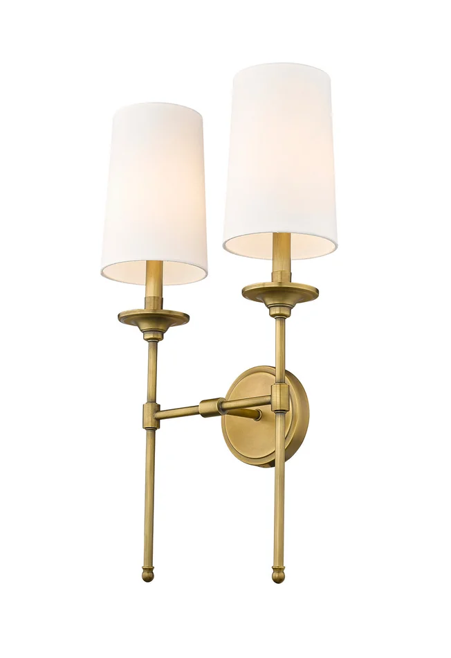 Z-Lite 3033-2S-RB Emily Two Light Wall Sconce, Rubbed Brass
