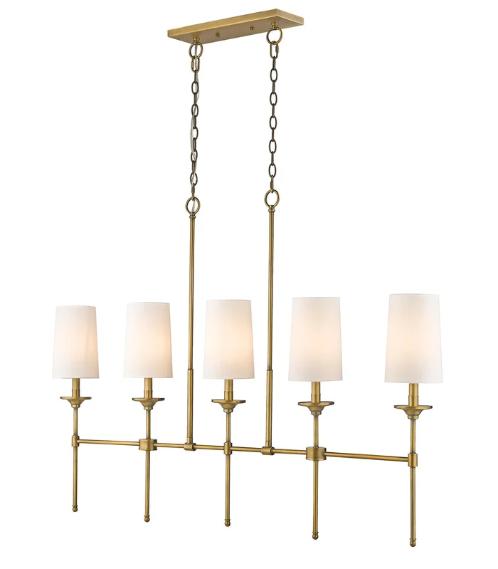 Z-Lite 3033-5L-RB Emily Five Light Island Pendant, Rubbed Brass