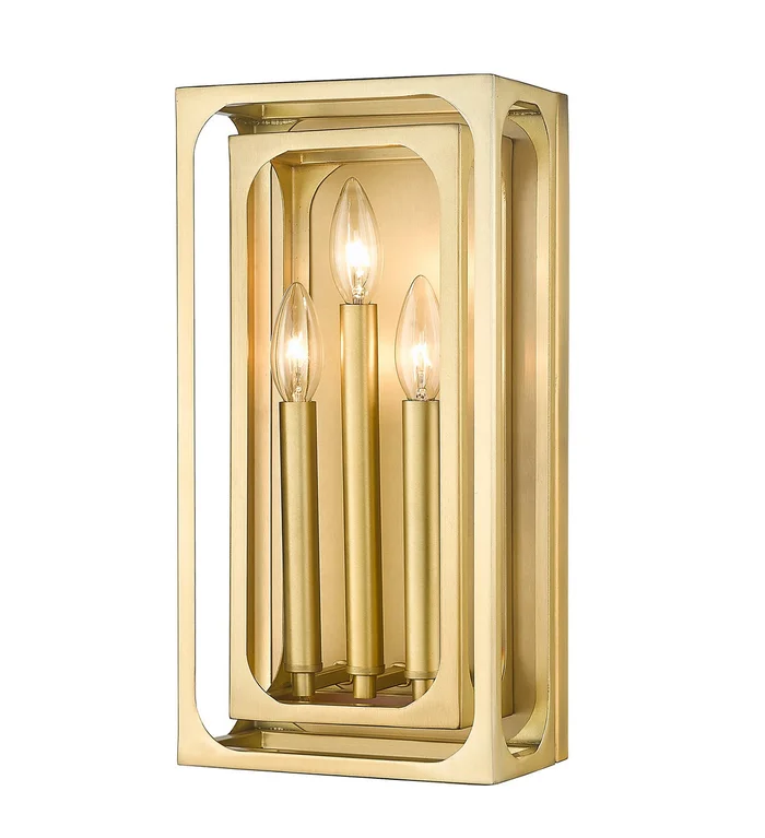 Z-Lite 3038-3S-RB Easton Three Light Wall Sconce, Rubbed Brass