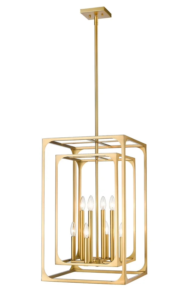 Z-Lite 3038-8RB Easton Eight Light Chandelier, Rubbed Brass