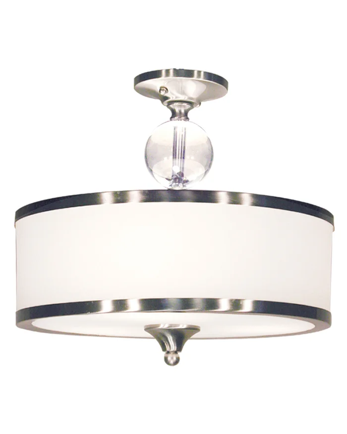 Z-Lite 308SF-BN Cosmopolitan Three Light Semi Flush Mount, Brushed Nickel