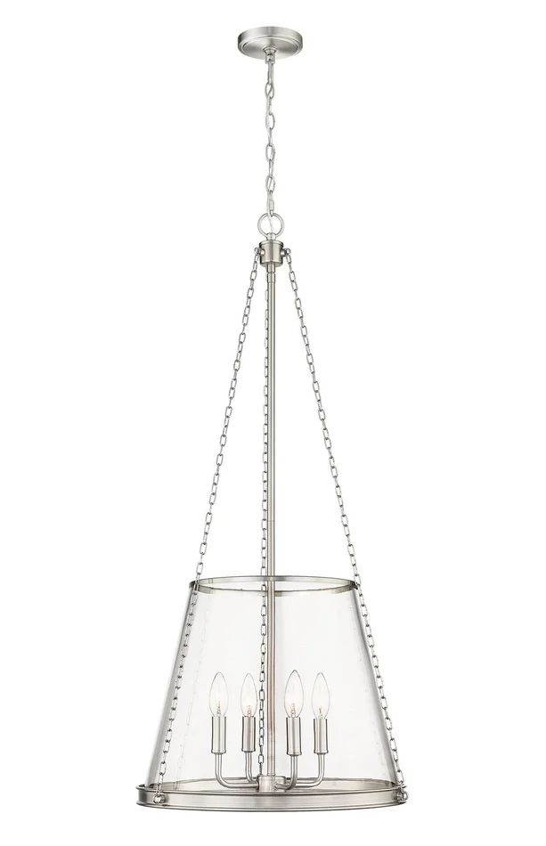 Z-Lite 341P18-BN Prescott Four Light Pendant, Brushed Nickel