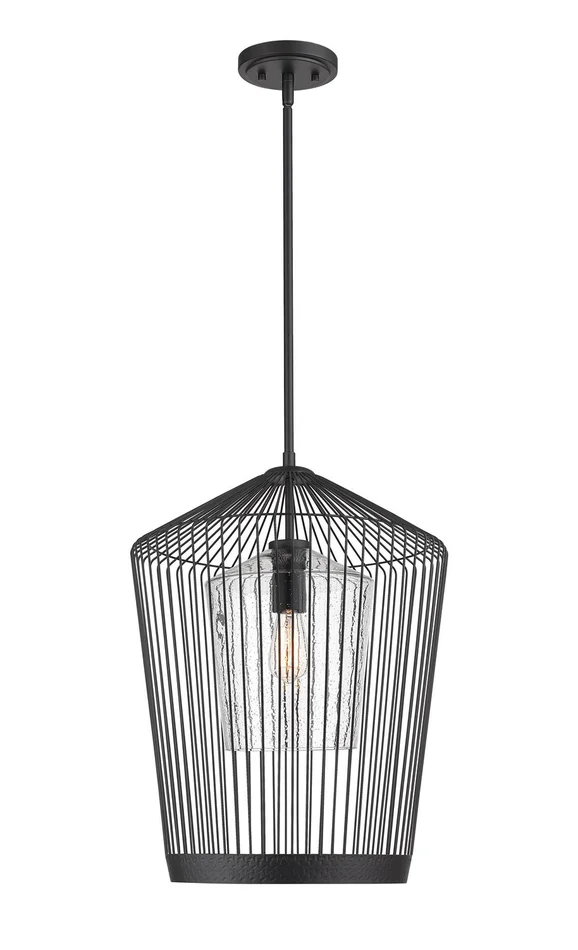Z-Lite 342P19-MB Lido One Light Pendant, Matte Black