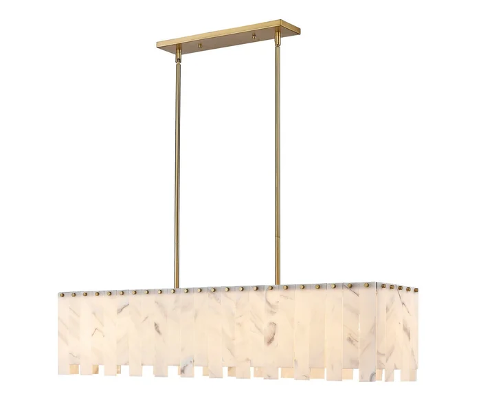 Z-Lite 345-49L-RB Viviana Seven Light Island Pendant, Rubbed Brass