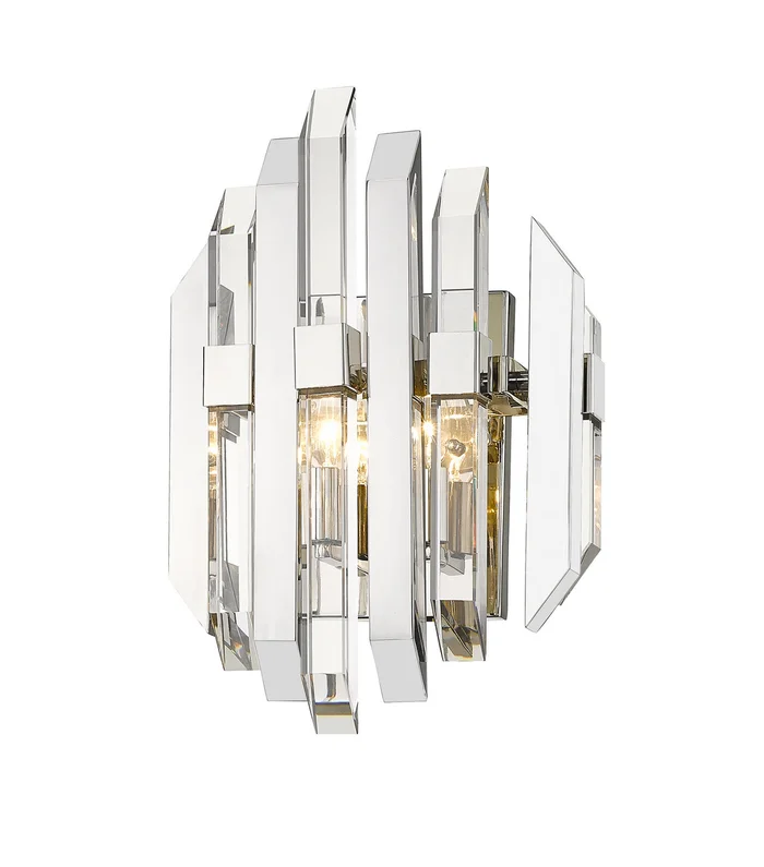 Z-Lite 4006S-PN Bova Two Light Wall Sconce, Polished Nickel