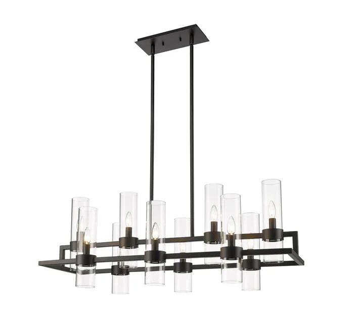 Z-Lite 4008-10MB Datus Ten Light Island Pendant, Matte Black