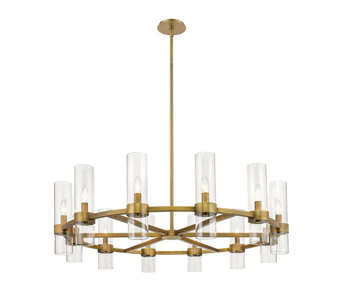 Z-Lite 4008-12RB Datus 12 Light Chandelier, Rubbed Brass