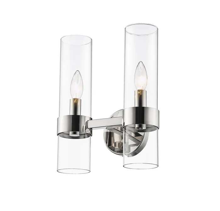 Z-Lite 4008-2S-PN Datus Two Light Wall Sconce, Polished Nickel