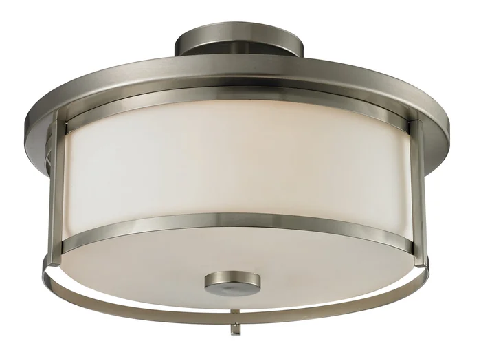 Z-Lite 412SF16 Savannah Three Light Semi Flush Mount, Brushed Nickel