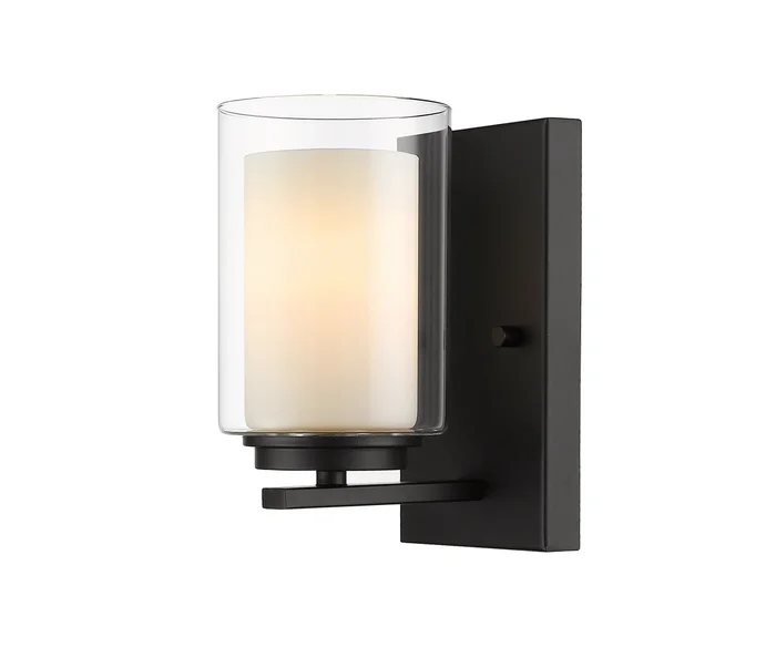 Z-Lite 426-1S-MB Willow One Light Wall Sconce, Matte Black