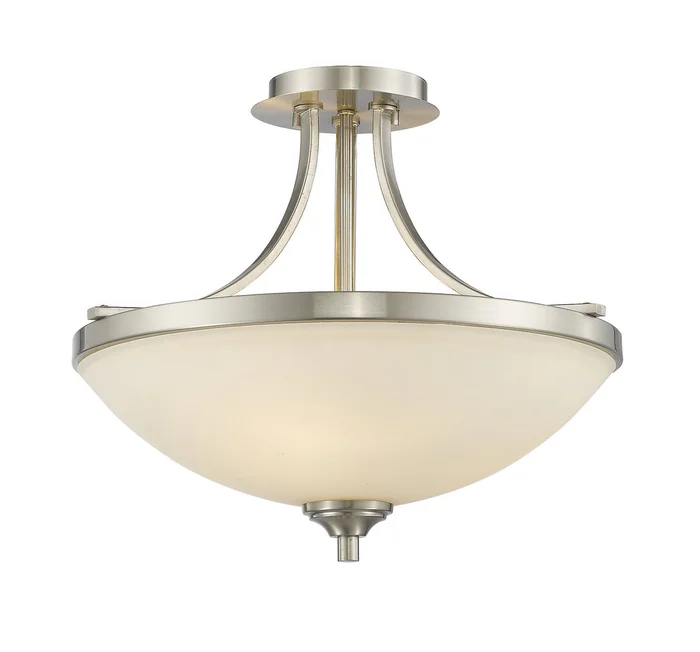 Z-Lite 435SF-BN Bordeaux Three Light Semi Flush Mount, Brushed Nickel