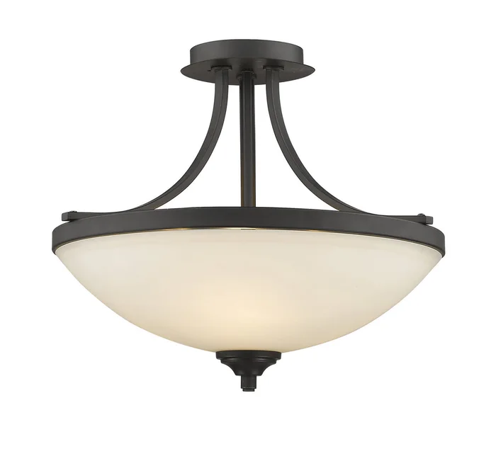 Z-Lite 435SF-BRZ Bordeaux Three Light Semi Flush Mount, Bronze