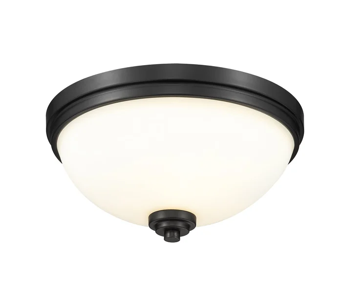 Z-Lite 443F3-MB Ashton Three Light Flush Mount, Matte Black