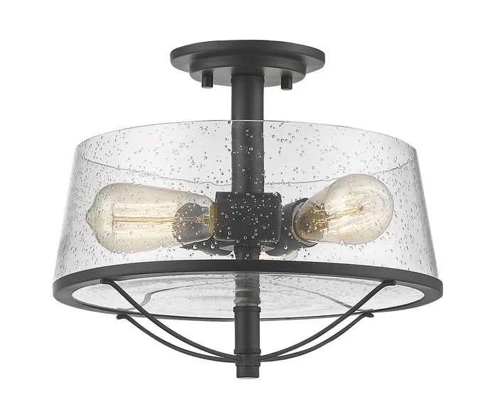 Z-Lite 444SF-BRZ Mariner Three Light Semi Flush Mount, Bronze
