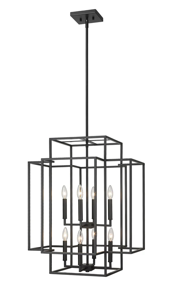 Z-Lite 454-28MB Titania Eight Light Pendant, Matte Black