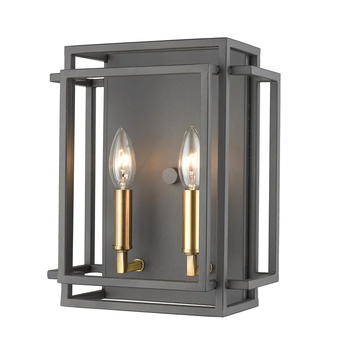Z-Lite 454-2S-BRZ-OBR Titania Two Light Wall Sconce, Bronze / Olde Brass