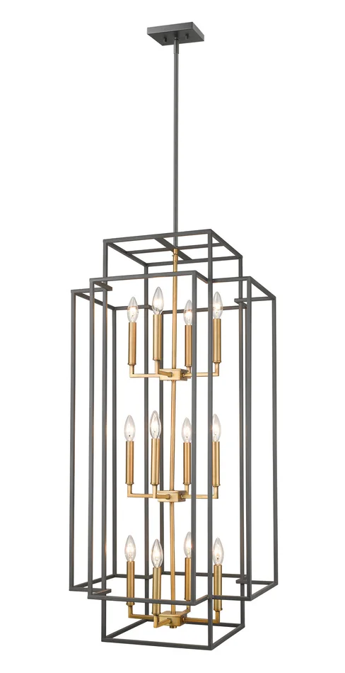 Z-Lite 454-42BRZ-OBR Titania 12 Light Pendant, Bronze / Olde Brass