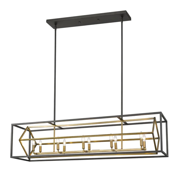 Z-Lite 457-10L-OBR-BRZ Euclid Ten Light Island Pendant, Olde Brass / Bronze