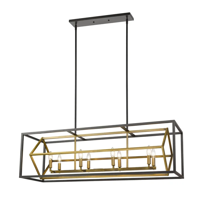 Z-Lite 457-8L-OBR-BRZ Euclid Eight Light Island Pendant, Olde Brass / Bronze