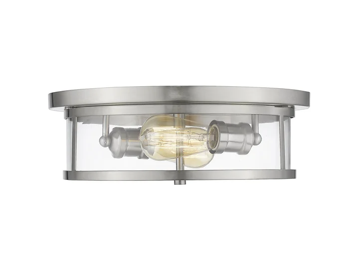 Z-Lite 462F14-BN Savannah Two Light Flush Mount, Brushed Nickel