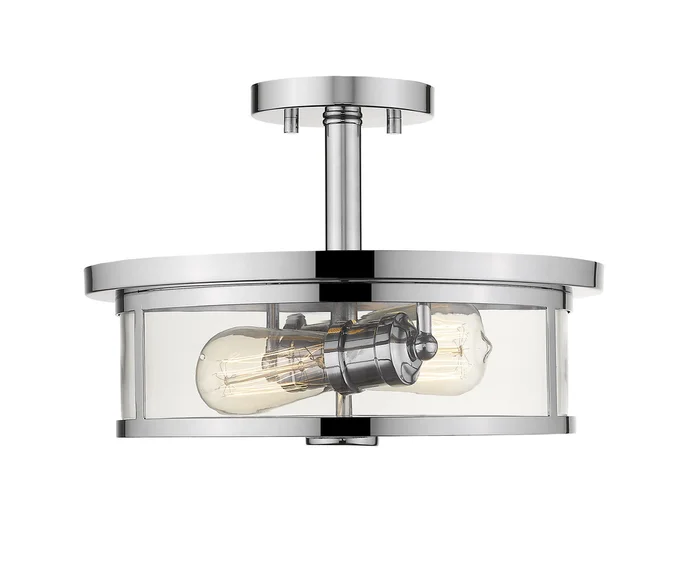 Z-Lite 462SF14-CH Savannah Two Light Semi Flush Mount, Chrome