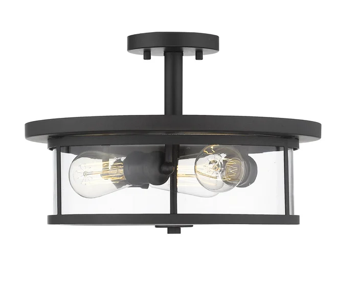 Z-Lite 462SF16-BRZ Savannah Three Light Semi Flush Mount, Bronze