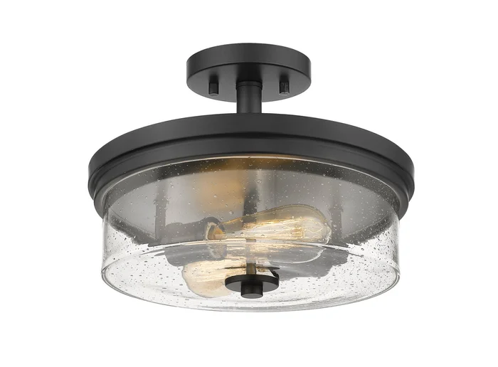 Z-Lite 464SF-MB Bohin Two Light Semi Flush Mount, Matte Black