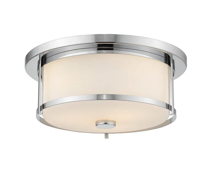 Z-Lite 465F14-CH Savannah Two Light Flush Mount, Chrome