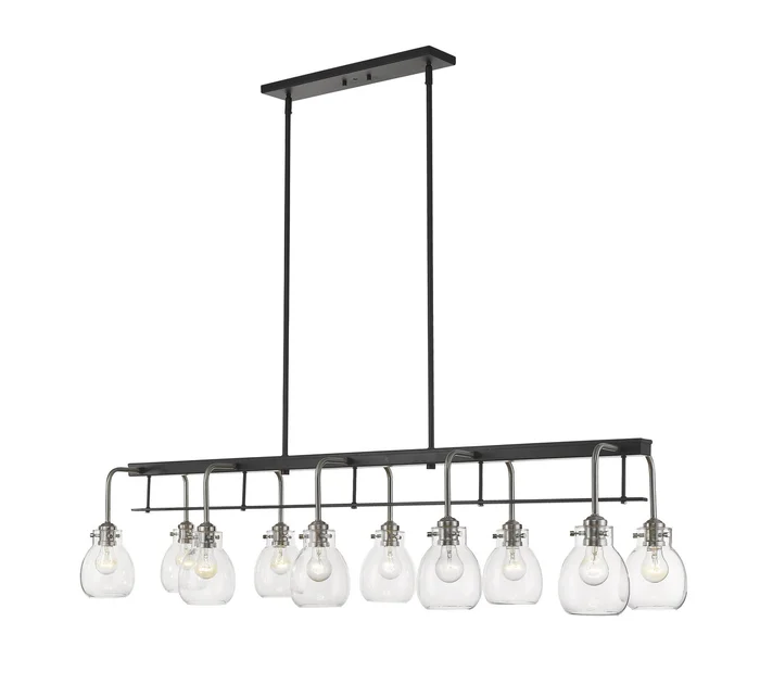 Z-Lite 466-10L-MB-BN Kraken Ten Light Island Pendant, Matte Black / Brushed Nickel