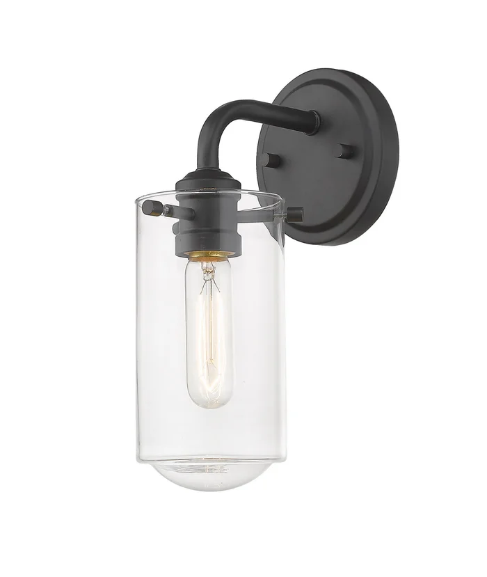 Z-Lite 471-1S-MB Delaney One Light Wall Sconce, Matte Black