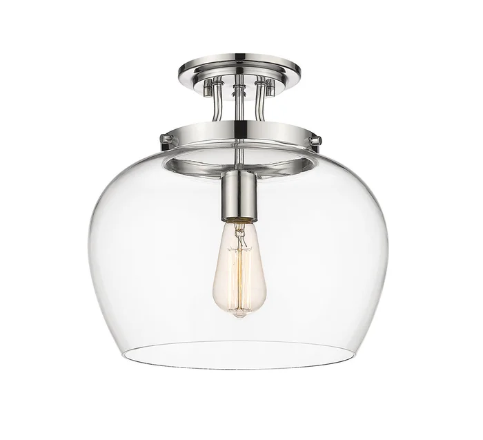 Z-Lite 473SF13-CH Joliet One Light Semi Flush Mount, Chrome