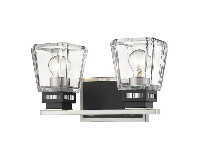 Z-Lite 474-2V-BN-MB Jackson Two Light Vanity, Brushed Nickel / Matte Black